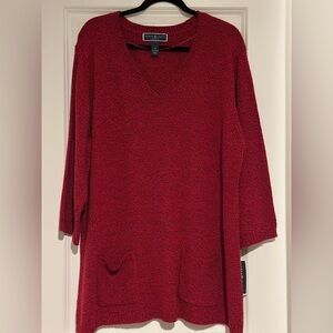 Karen Scott Deep Red Knit Sweater